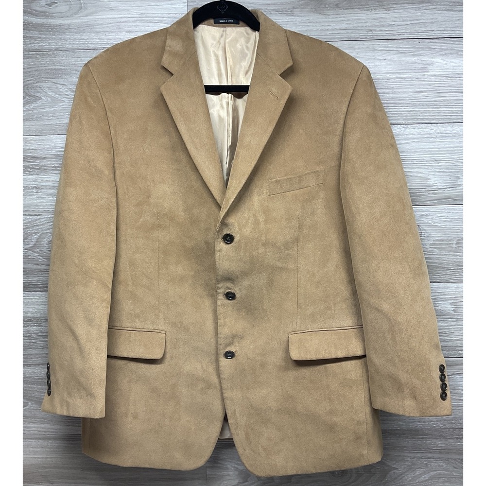Calvin Klein Blazer Mens 44R Classic Fit Sport Jacket Corduroy Brown Polyester